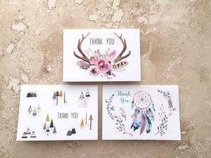 Thank You Cards with 3 Different Designs Set of 30 cards & 30 envelopes ALL Occasion Christmas Birthday Wedding, Baby Shower, Anniversary