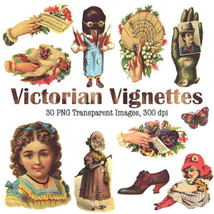 Victorian Vignettes 01 - 30 PNG Transparent Images High Resolution Images - Instant Download Digital Clip art