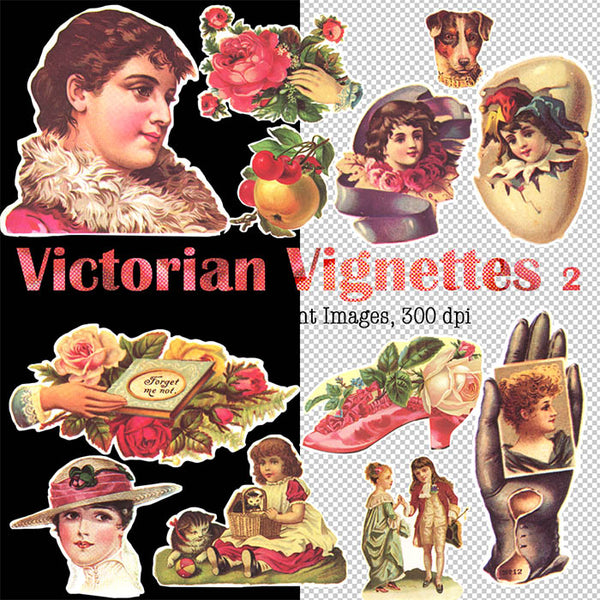 Victorian Vignettes 02 - 24 PNG Transparent Images High Resolution Images - Instant Download Digital Clip art