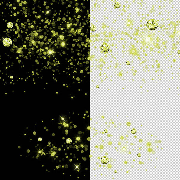 Yellow Green Round Glitter Dust & Diamonds 01 - sparkly 8 PNG Transparent Overlays High Resolution - Instant Download Digital Clip art