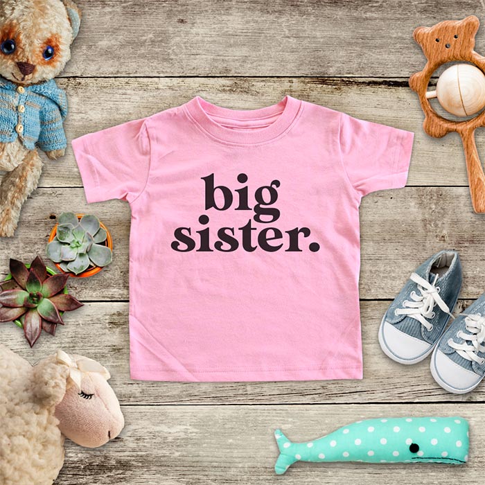 big sister. (design 10) baby onesie Infant & Toddler Soft Shirt baby birth pregnancy announcement