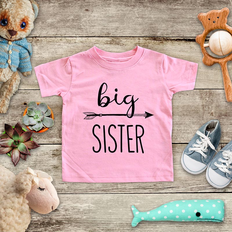 Big Sister  - hipster arrow boho design baby onesie Infant & Toddler Soft Shirt baby birth pregnancy announcement