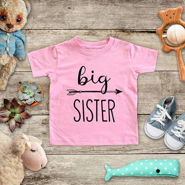 Big Sister  - hipster arrow boho design baby onesie Infant & Toddler Soft Shirt baby birth pregnancy announcement