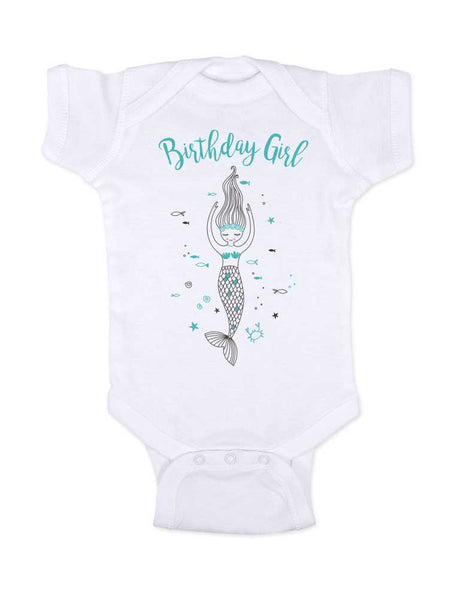 Birthday Girl Mermaid  - baby onesie Infant & Toddler Soft Shirt Birthday Girl
