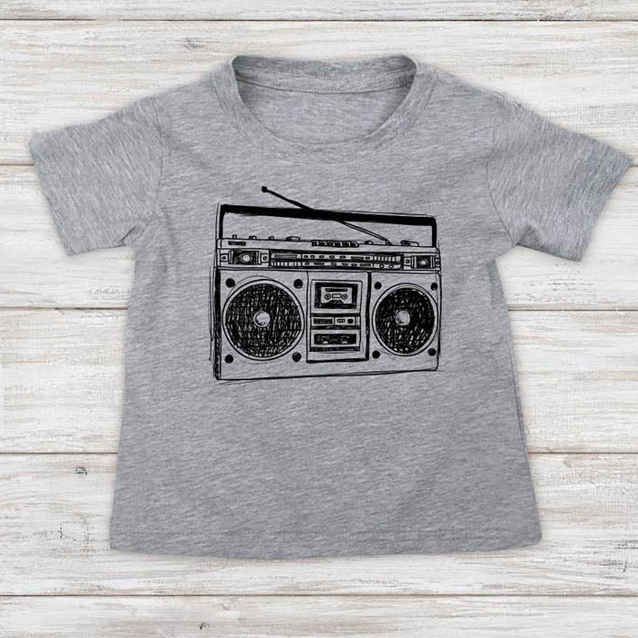Boombox DJ retro music graphic baby onesie shirt Infant, Toddler & Youth Shirt