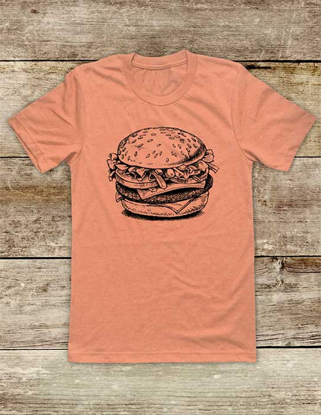 Cheeseburger Burger funny food foodie Soft Unisex Men or Women Short Sleeve Jersey Tee Shirt