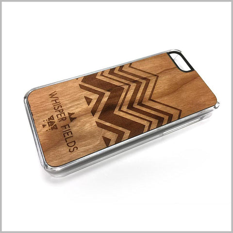 Chevron Engraved Cherry Wood