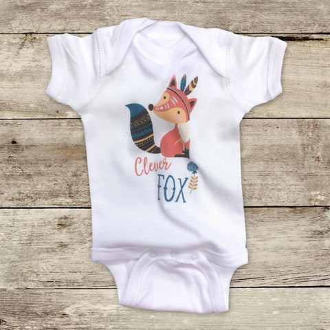 Clever Fox Boho Bohemian hipster design - Infant & Toddler Shirt or Baby Onesie