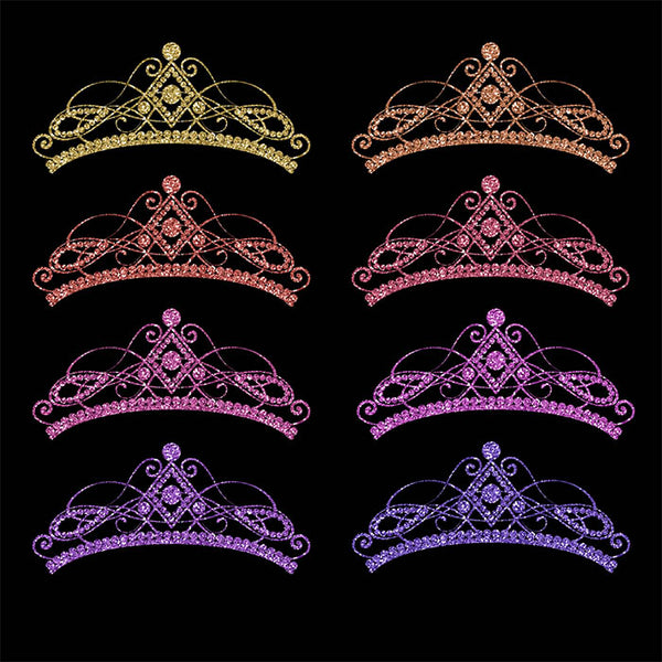 Glitter Crown 01 - 15 Different Colors PNG Transparent Images - Instant Download Digital Clip art