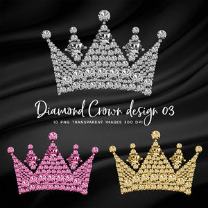 Diamond Crown design 03 - 10 PNG Transparent Images High Resolution - Instant Download Digital Clipart