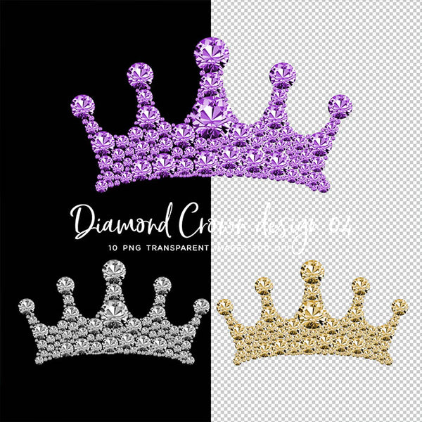 Diamond Crown design 04 - 10 PNG Transparent Images High Resolution - Instant Download Digital Clipart