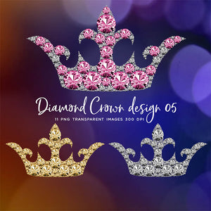 Diamond Crown design 05 - 11 PNG Transparent Images High Resolution - Instant Download Digital Clipart