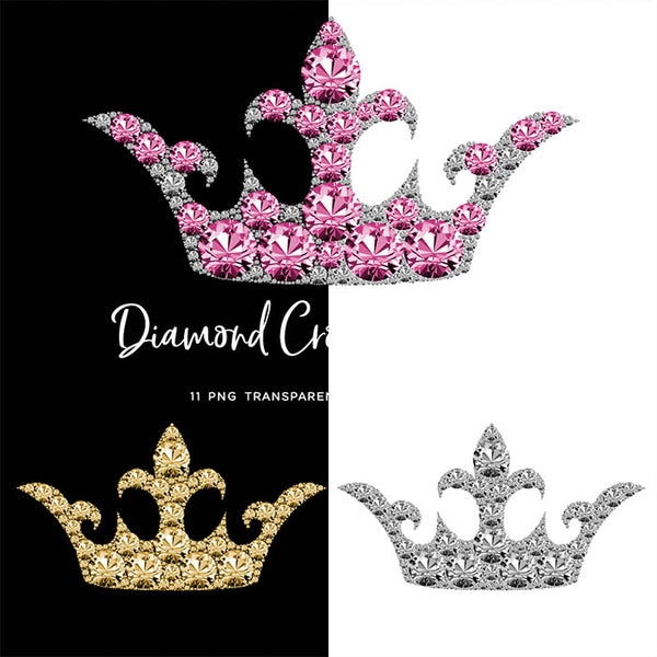 Diamond Crown design 05 - 11 PNG Transparent Images High Resolution - Instant Download Digital Clipart