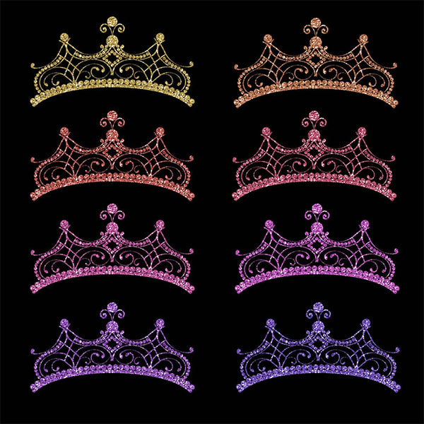Glitter Crown 07 - 15 Different Colors PNG Transparent Images - Instant Download Digital Clip art