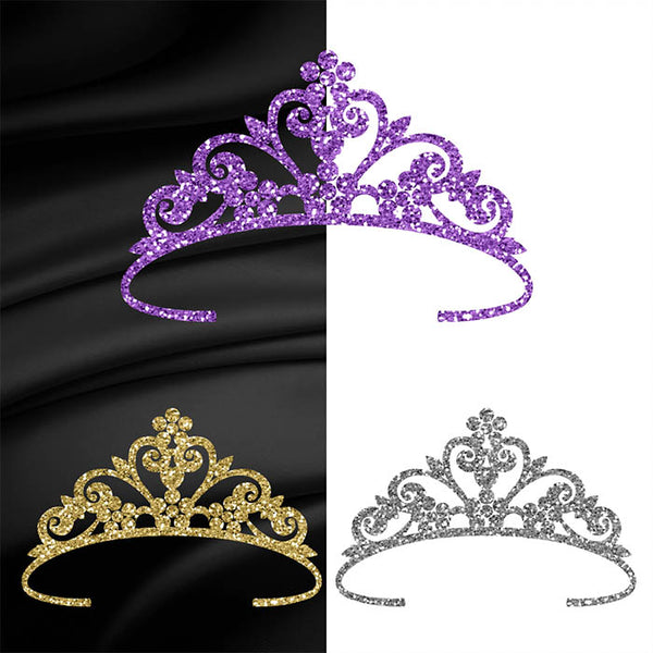 Glitter Crown 08 - 15 Different Colors PNG Transparent Images - Instant Download Digital Clip art