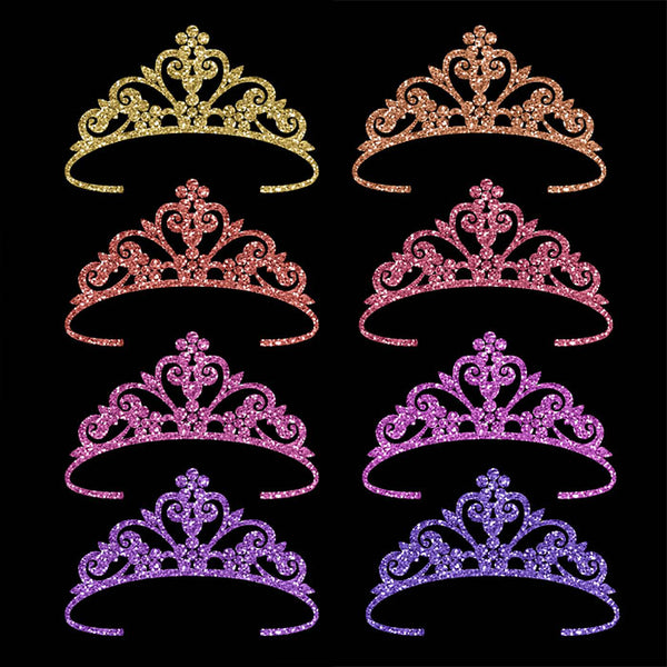 Glitter Crown 08 - 15 Different Colors PNG Transparent Images - Instant Download Digital Clip art