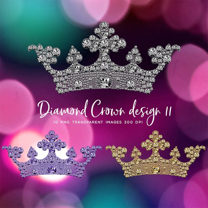 Diamond Crown design 11 - 10 PNG Transparent Images High Resolution - Instant Download Digital Clipart