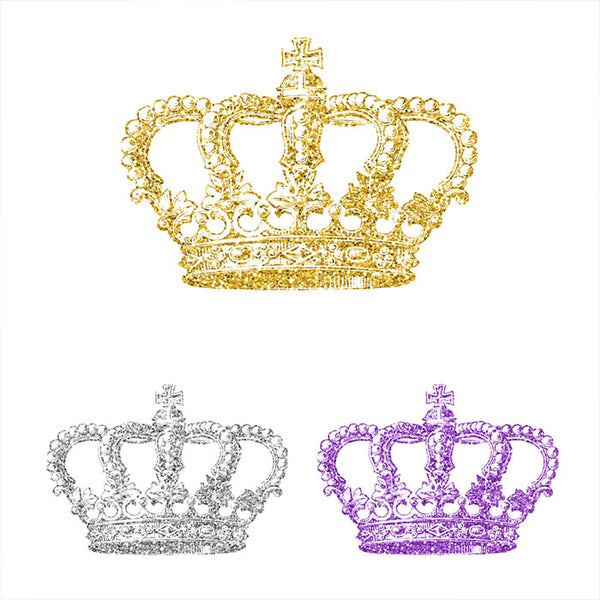 Glitter Crown 31 - 18 Different Colors PNG Transparent Images - Instant Download Digital Clip art