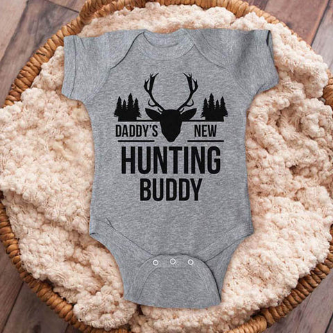 Daddy's New Hunting Buddy baby onesie Infant Toddler Shirt shower gift hunter