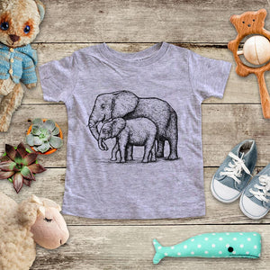Elephant Mom and Young - animal zoo trip baby onesie shirt - Infant & Toddler Youth Soft Fine Jersey Shirt