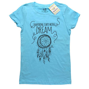 Everything Starts with a Dream Dreamcatcher - Kids Youth Girls Tee Shirt