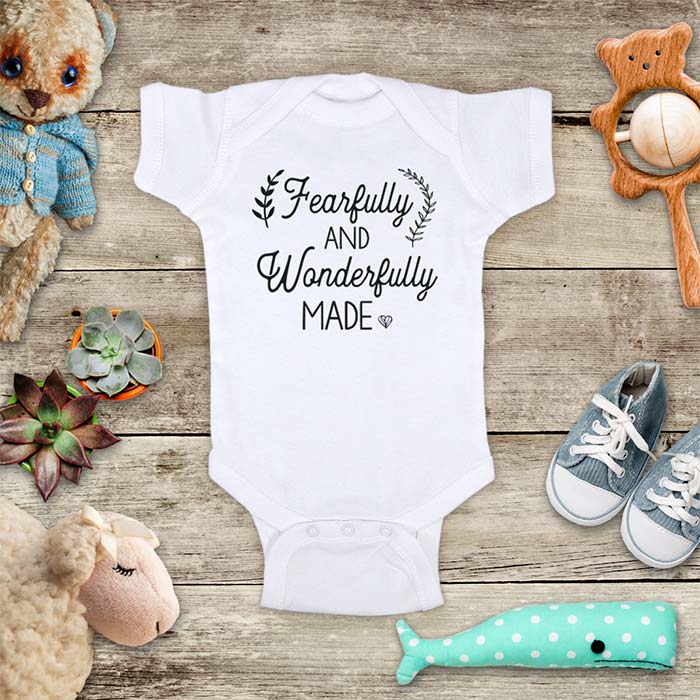 Fearfully And Wonderfully Made - Christian Religious baby onesie shirt - Infant & Toddler Youth Soft Fine Jersey Shirt
