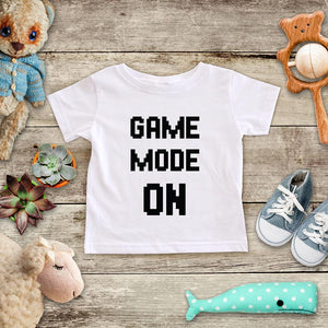 Game Mode On playing Retro Video game design Baby Onesie Bodysuit, Toddler & Youth Soft Shirt