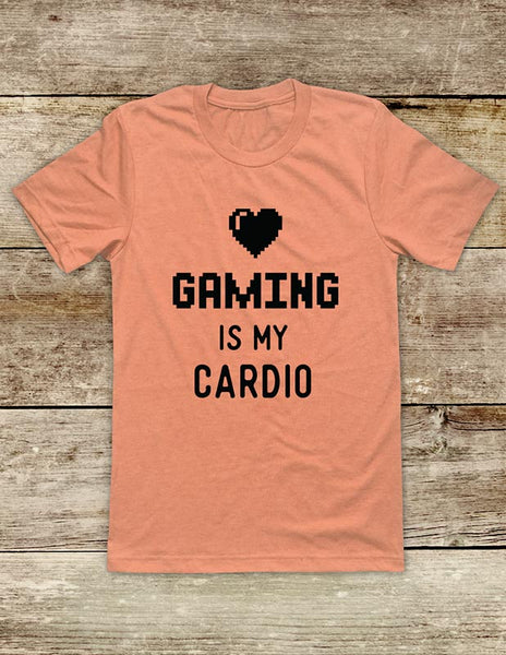Gaming Is My Cardio - funny Video Game fitness shirt Soft Unisex Men or Women Short Sleeve Jersey Tee Shirt