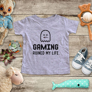 Gaming Ruined My Life. - playing Retro Video game design Baby Onesie Bodysuit, Toddler & Youth Soft Shirt