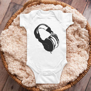 Headphones DJ retro music graphic baby onesie shirt Infant, Toddler & Youth Shirt