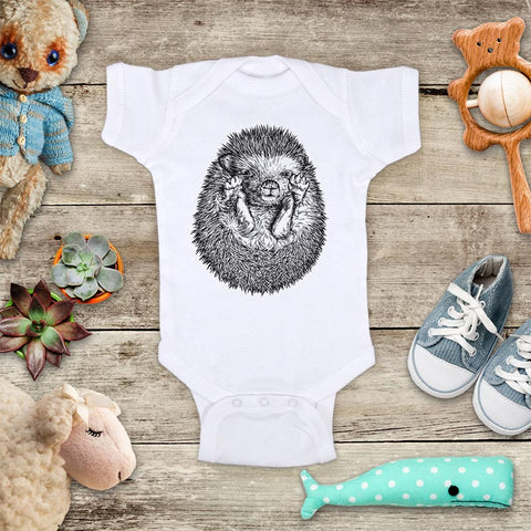 Hedgehog face and body up cute pet animal baby onesie shirt Infant & Toddler Youth Shirt
