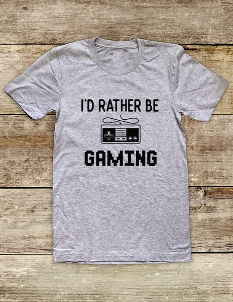 I'd Rather Be Gaming - funny Video Game Soft Unisex Men or Women Short Sleeve Jersey Tee Shirt