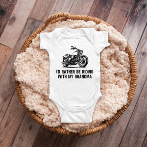 I'd rather be riding with my Grandma motorcycle bike biker baby onesie shirt Infant, Toddler & Youth Shirt