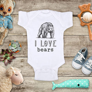 I Love bears animal zoo trip kids baby onesie shirt - Infant & Toddler Youth Soft Fine Jersey Shirt