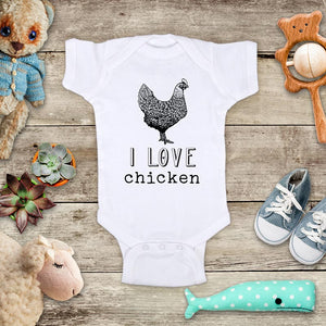 I Love chicken animal zoo trip farm kids baby onesie shirt - Infant & Toddler Youth Soft Fine Jersey Shirt