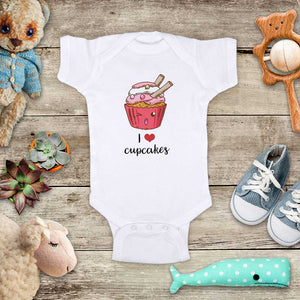 I Love cupcakes cute kawaii food baby onesie bodysuit Infant Toddler Shirt baby shower gift