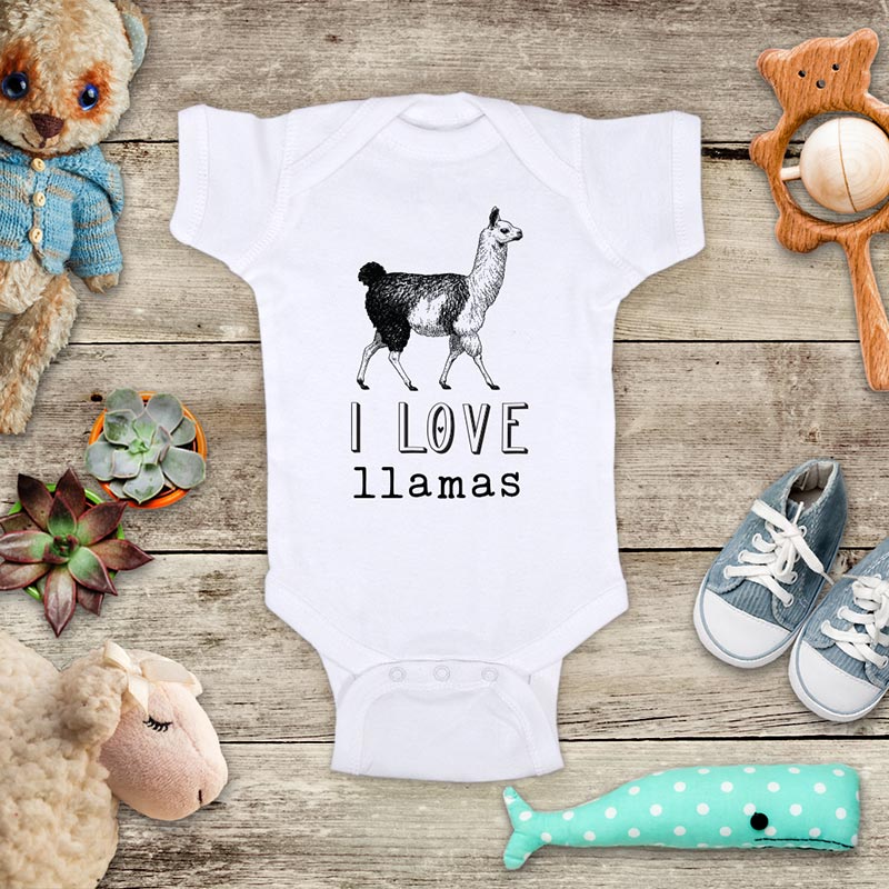 I Love Llamas llama alpaca animal zoo trip kids baby onesie shirt - Infant & Toddler Youth Soft Fine Jersey Shirt