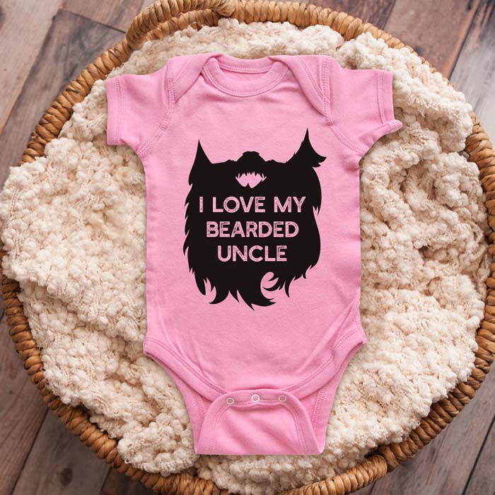 I Love My Bearded Uncle mustache beard baby onesie shirt Infant, Toddler & Youth Shirt