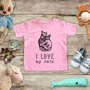 I Love my cats cat lover baby onesie kids shirt - Infant & Toddler Youth Shirt