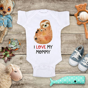 I Love my Mommy Sloth mom and Baby Onesie Bodysuit Infant & Toddler Soft Fine Jersey Shirt - Baby Shower Gift