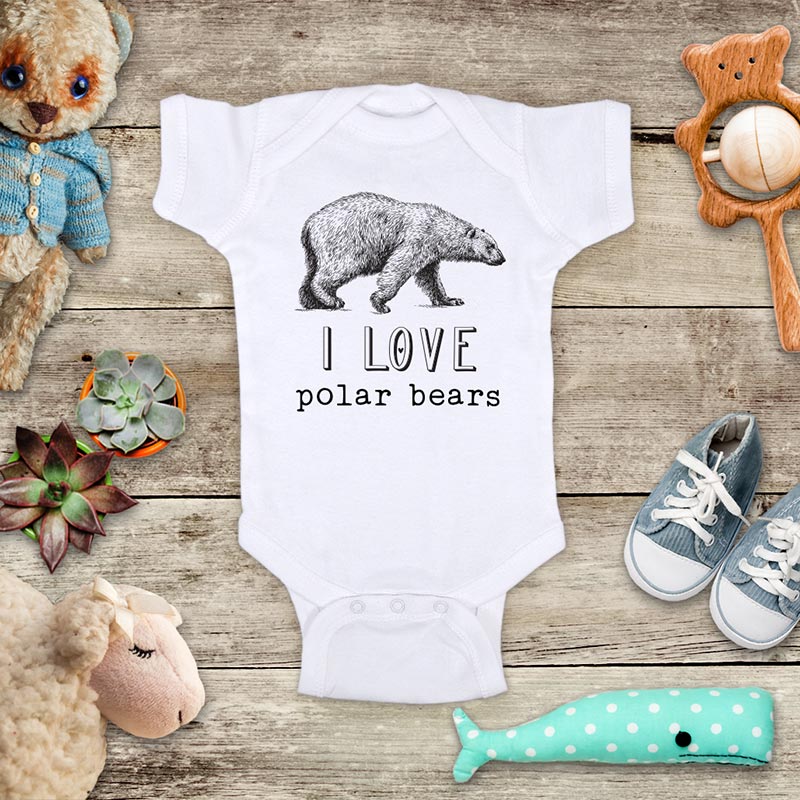 I Love Polar bears baby onesie kids shirt - Infant & Toddler Youth Shirt