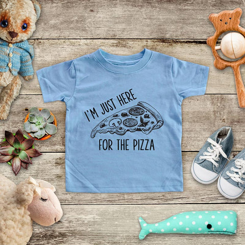 I'm Just Here for the Pizza food party funny Baby Onesie Bodysuit, Toddler & Youth Soft Shirt
