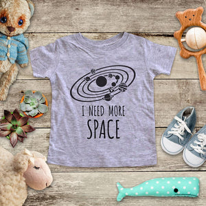 I Need More Space Planets Astronomy funny Baby Onesie Bodysuit, Toddler & Youth Soft Shirt