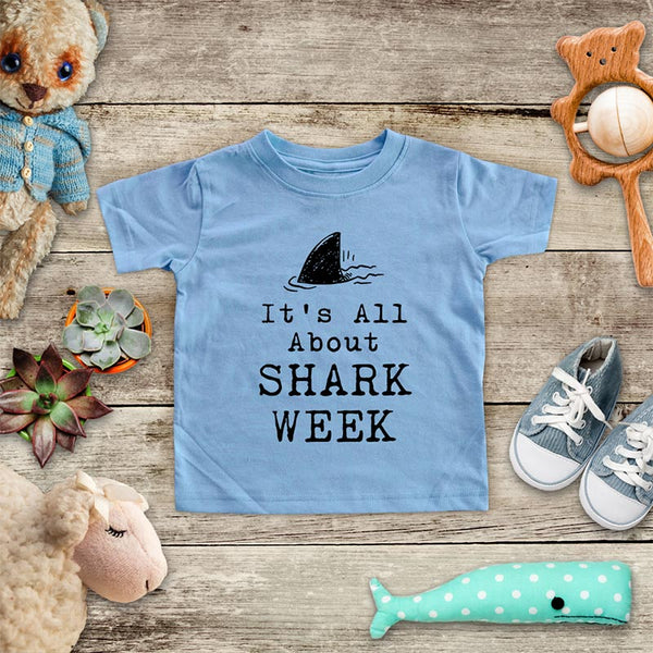 It's All About Shark Week baby onesie shirt - Infant & Toddler Kids Youth Soft Fine Jersey Shirt