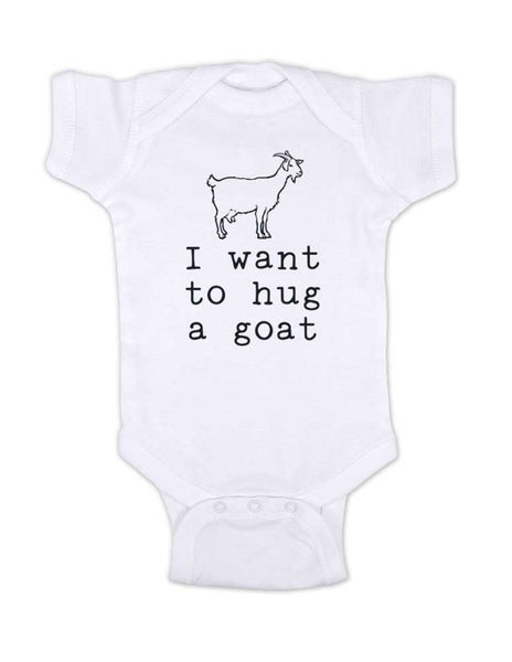 I want to hug a Goat animal zoo trip baby onesie kids shirt Infant & Toddler Shirt