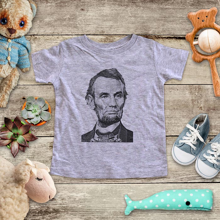Lincoln Abraham portrait President baby onesie shirt - Infant & Toddler Youth Soft Fine Jersey Shirt
