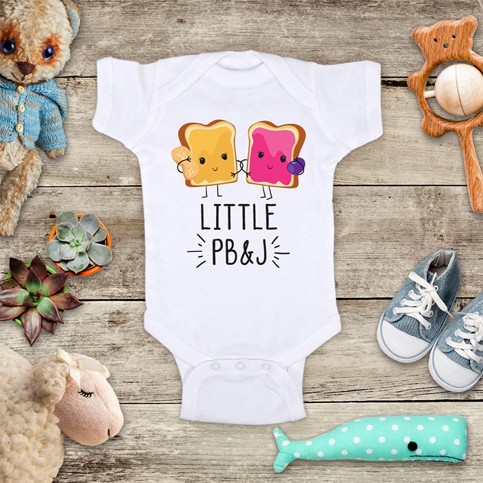 Little PB&J Peanut Butter & Jelly Baby Onesie Bodysuit Infant & Toddler Soft Fine Jersey Shirt - Baby Shower Gift