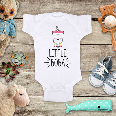 Little Boba cute kawaii asian drink food baby onesie bodysuit Infant Toddler Shirt Hello Handmade design