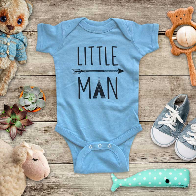 Little Man Tepee Boho arrow - Baby Onesie Bodysuit Infant & Toddler Soft Fine Jersey Shirt