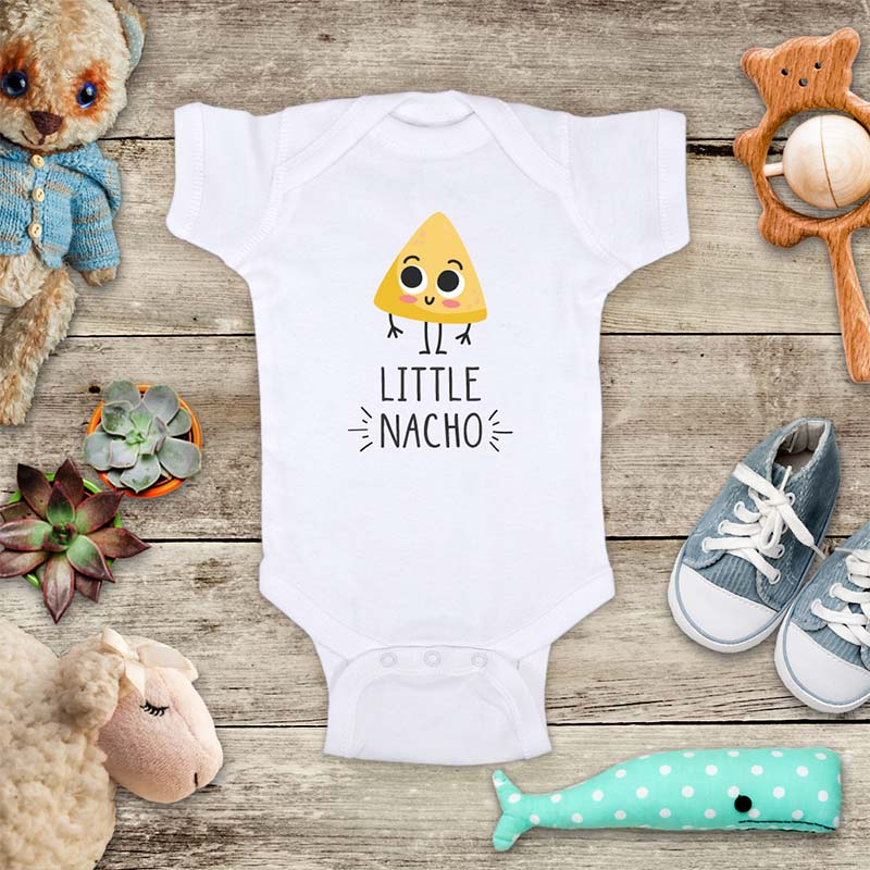 Little Nacho - Funny Mexican food Baby Onesie Bodysuit Infant & Toddler Youth Soft Fine Jersey Shirt - Baby Shower Gift